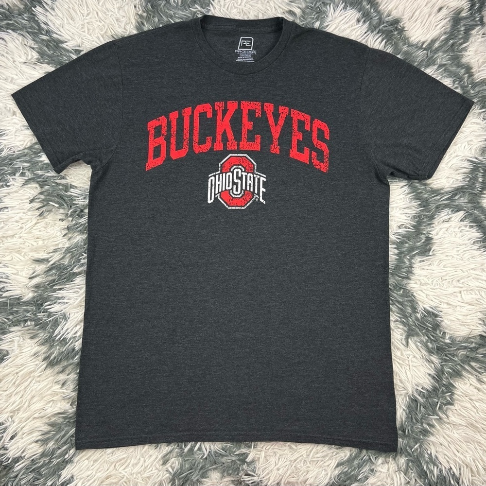 Proedge Men's Gray Red Ohio State Buckeyes T-shirt Size Large